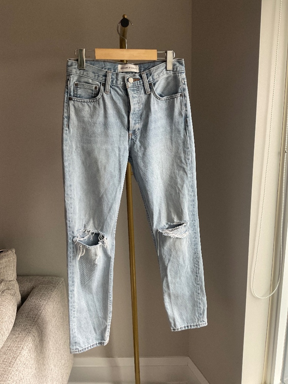 Aritzia Denim Forum Distressed Ex Boyfriend Denim Jeans